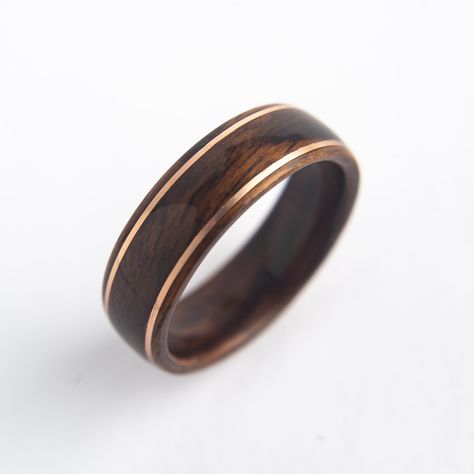 Ring + Grove Co Creates Some Of The Most Beautiful Mens Wedding Bands In The World. See For Yourself! Men Wood Wedding Band, Men Wedding Rings Wood, Wood Wedding Rings For Men, Wood Mens Ring, Men’s Wedding Rings With Wood, Mens Wooden Wedding Rings, Wooden Mens Wedding Bands, Mens Wooden Ring, Wood And Gold Wedding Band Men