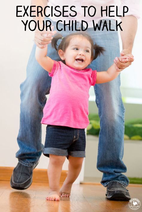 5 exercises that help your baby develop the muscles she needs to get on her feet and get walking. Helping Baby Walk, Teaching Baby To Walk, Boy Tips, Teaching Babies, Baby Activities, Baby Walking, Dance With Me, Early Intervention, Physical Development