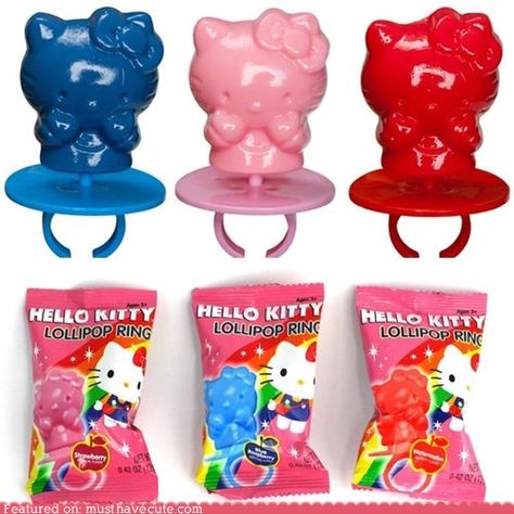 Hello Kitty Ring Pop Hello Kitty Party Favors, Hello Kitty Ring, Hello Kitty Bday, Hello Kitty Party Ideas, Kitty Party Ideas, Hello Kitty Food, Ring Pops, Kitty Birthday Party, Hello Kitty Things