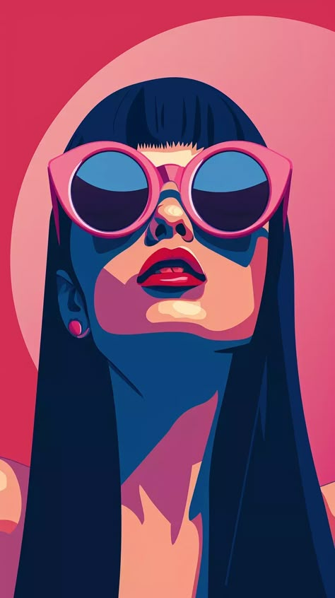 a woman with sunglasses and a pink background Woman With Sunglasses, Boho Art Drawings, Arte Punk, Popular Characters, Graffiti Artwork, Graffiti Characters, Female Art Painting, Pop Art Wallpaper, Girly Art Illustrations