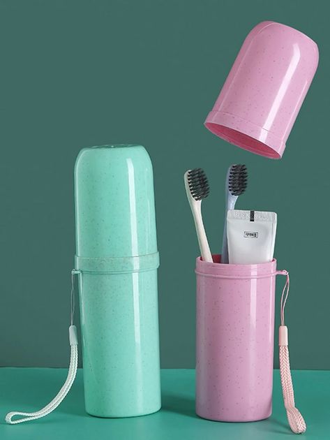 1pc Travel Portable Toothbrush & Toothpaste Holder | SHEIN USA Brush Aesthetic, Travel Packing Cubes, Travel Toothbrush Holder, Portable Toothbrush, Toothbrush And Toothpaste Holder, Sikat Gigi, Tea Cup Collection, Dental Design, Toothpaste Holder