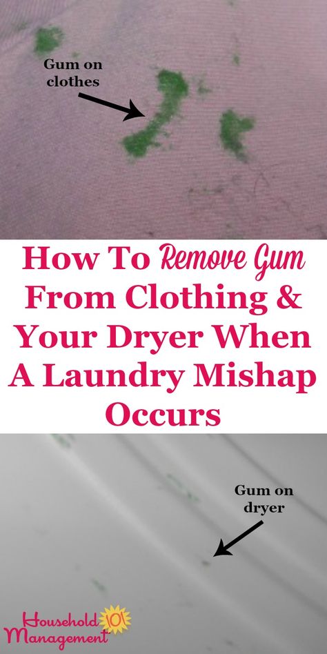 How to remove gum from clothing and your dryer when a laundry mishap occurs {on Household Management 101} #GumStain #RemoveGum #GumRemoval Clean Baking Pans, Cleaning Painted Walls, Household Management, Glass Cooktop, Deep Cleaning Tips, Laundry Hacks, Simple Life Hacks, Toilet Cleaning, House Cleaning Tips