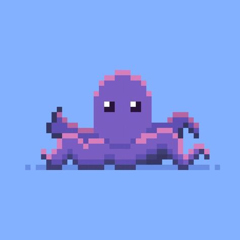 Octopus Pixel Art, Bottle Pixel Art, Pixel Ocean, Pixel Fish, Octopus Character, Cool Pixel Art, Pixel Art Characters, The Octopus, Pixel Games