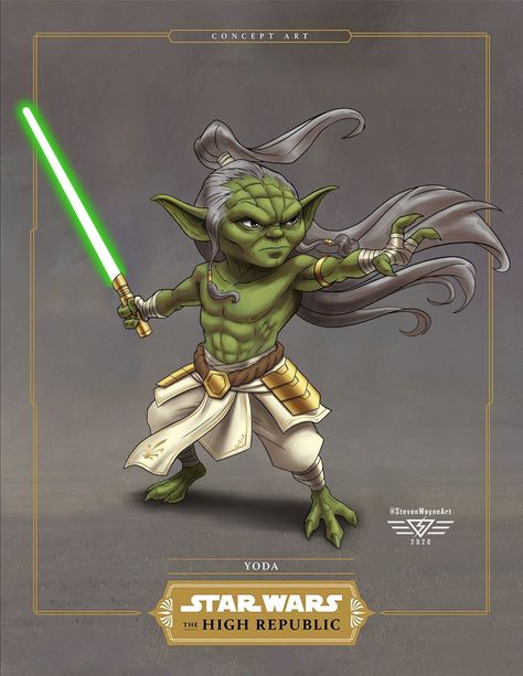 ArtStation - Star Wars: The High Republic - Yoda, Steven Wayne Art Star Wars High Republic, Star Wars The High Republic, Sith Warrior, Yoda Species, The High Republic, Star Wars Symbols, High Republic, Jedi Art, Star Wars Gif