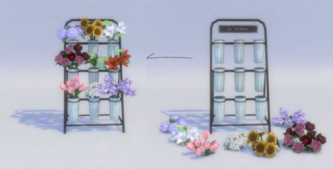 Sims 4 Flower Bouquet, Sims 4 Flower Shop Cc, Ts4 Flower Cc, Sims 4 Florist, Sims 4 Flower Shop, Garland For Staircase, Sims 4 Stories, Lilac Bouquet, Sims 4 Cas Mods