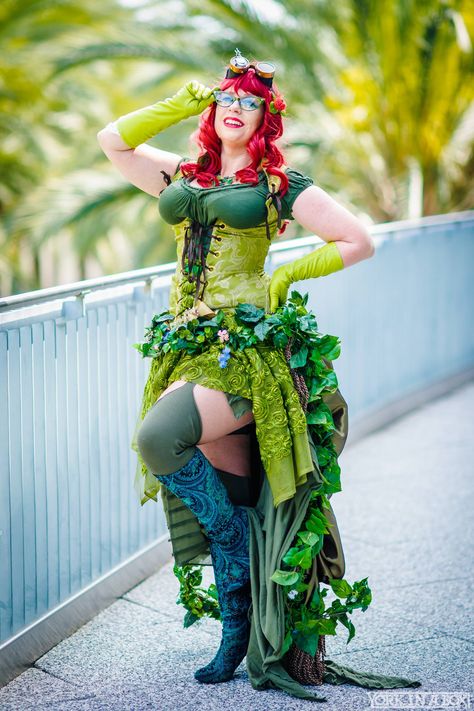 Poison Ivy #DC #Cosplay by Catherine Madinger — #YorkInABox #WonderCon2015 Batman Costume Diy, Poison Ivy Cosplay, Poison Ivy Costumes, Batman Cosplay, Batman Costume, Gotham Girls, Dc Cosplay, Steampunk Women, Steampunk Cosplay