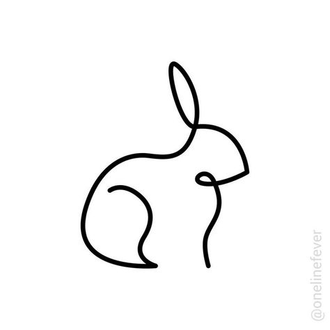 Minimal Rabbit Tattoo, Small Rabbit Tattoo Simple, Rabbit Minimalist Tattoo, One Line Bunny Tattoo, Simple Bunny Tattoo Outline, Rabbit Ears Tattoo, Line Rabbit Tattoo, Rabbit Outline Tattoo, Fine Line Rabbit Tattoo