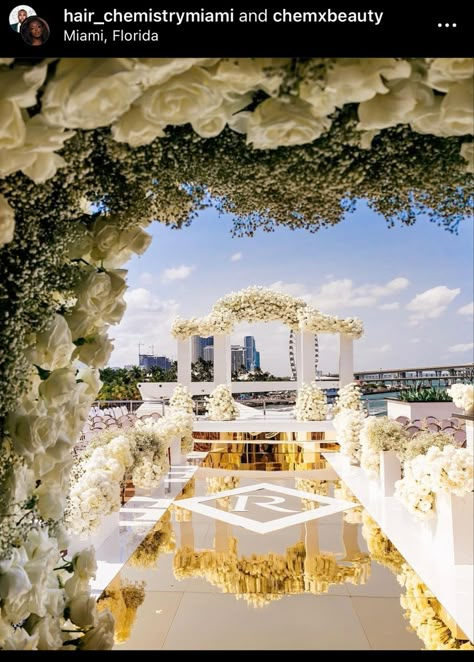 Mirrored Aisle, Luxury Wedding Ceremony, Wedding Strawberries, Dream Wedding Reception, Wedding Hall Decorations, Wedding Reception Backdrop, Aisle Flowers, Dream Wedding Decorations, Elegant Wedding Reception