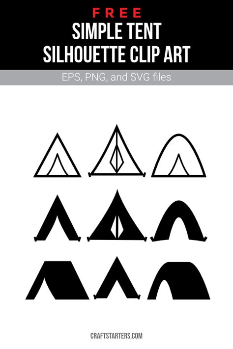 Tent Svg Free, Tent Tattoo Simple, Tp Tent, Tent Tattoo, Tent Silhouette, Indoor Tents, Cheek Art, School Printables, Silhouette Clip Art