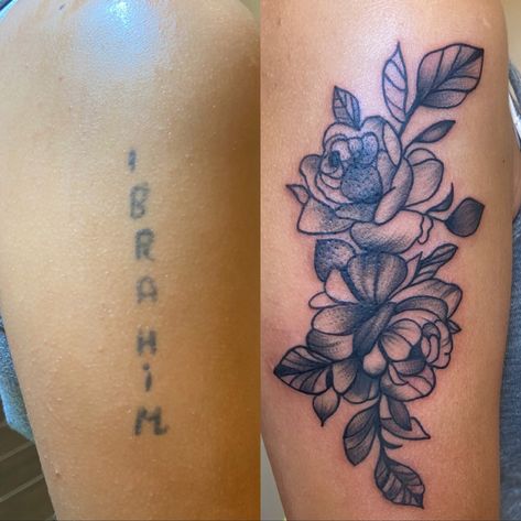 Inner Bicep Cover Up Tattoo, Mini Cover Up Tattoo, Name Tattoo Cover Up Ideas, Cover Up Tattoos For Women, Girls Cover Up, Tattoo S, Name Covers, Anklet Tattoos, Up Tattoo