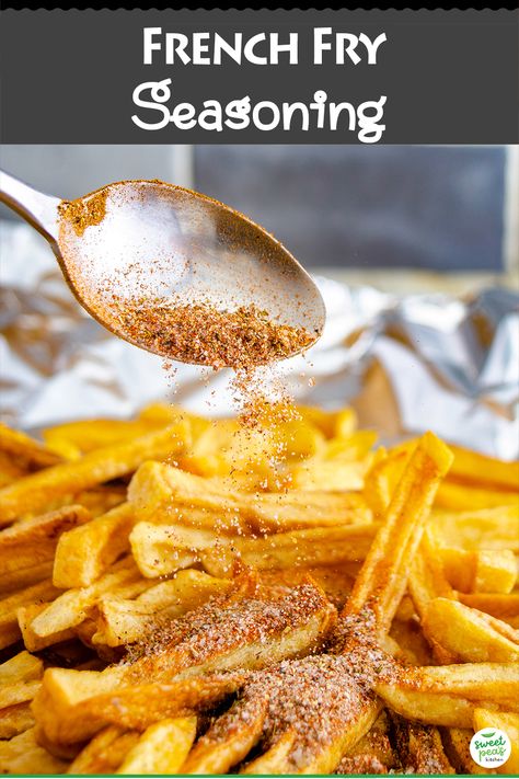 French Fry Seasoning Best Burger Seasoning, Fry Seasoning, French Fry Seasoning, Seasoned Fries, Burger Seasoning, Spice Mix Recipes, Homemade Condiments, French Fry, Homemade Seasonings