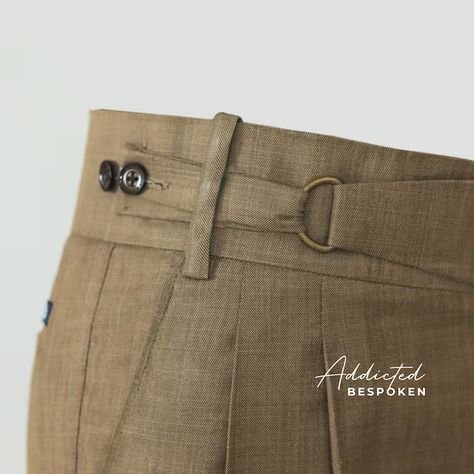 Men Brown Linen Gurkha Dress Pants High Waist Regular Fit - Etsy Greece Adjustable Waist Pants Men, Mens Gurkha Pants, Mens Pleated Trousers, Menswear Silhouettes, Adjustable Waist Pants, Trouser Men, Gurkha Pants, Adjustable Pants, Menswear Details