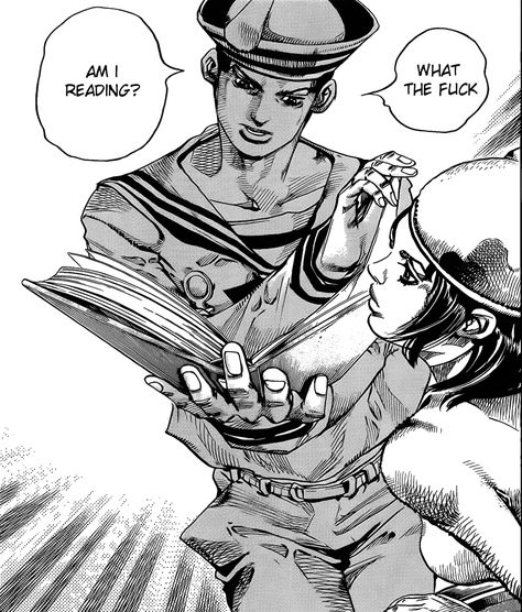 I saw this way before I even knew what jojo was and it cracked me up even then bc I read it left to right Josuke Part 8, Kira Yoshikage, Jojo Manga, Manga Pfp, Jojo Parts, The Pope, Jojo's Bizarre Adventure Anime, Jojo Memes, Manga Panels