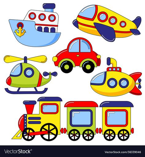 Transportation Birthday, Transportation Crafts, Transportation Preschool, Cars Theme Birthday Party, Preschool Activities Toddler, Transportation Theme, Preschool Activity, Art Drawings For Kids, Preschool Art