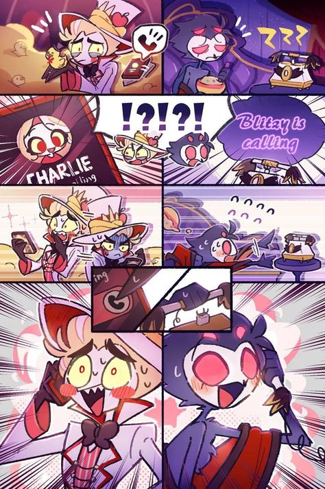 Hazbin Hotel Comic, Boss Wallpaper, H Hotel, Ange Demon, Monster Hotel, Vivziepop Hazbin Hotel, Cartoon Crossovers, Hotel Art, Cute Comics