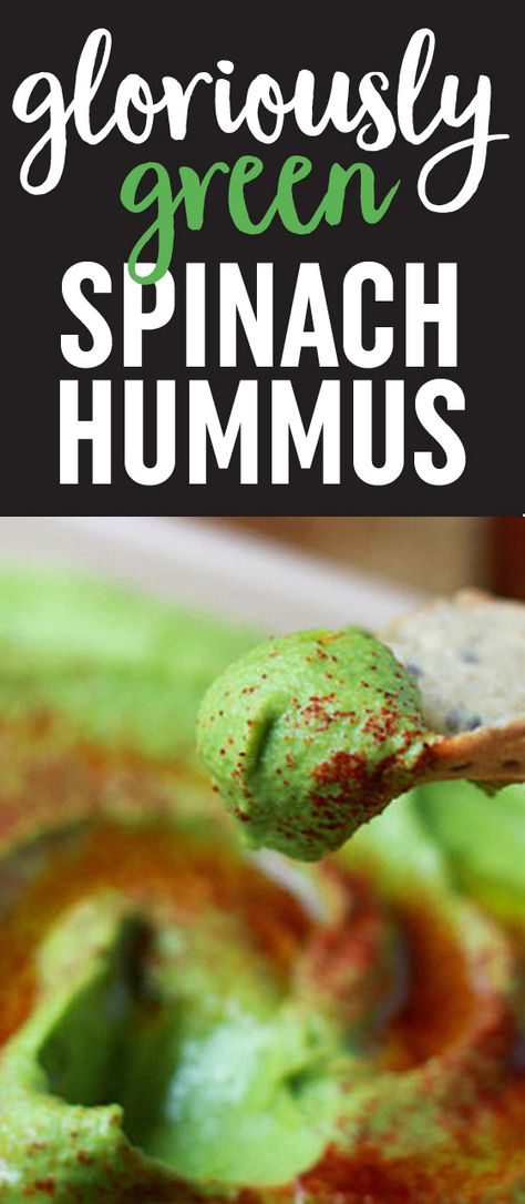 This Gloriously Green Spinach Hummus recipe tastes like classic hummus, but it boasts a boost of nutrients - and a pretty color too. Spinach Hummus Recipe, Spinach Hummus, Classic Hummus, Hummus Recipes, Vegan Snack Recipes, Wfpb Recipes, Healthy Dips, Homemade Hummus, Photo Food