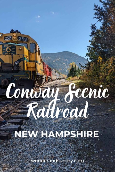 Ride the historic Conway Scenic Railroad to Crawford Notch in New Hampshire's White Mountains for stunning vistas! The Mountaineer Journey is the railway's flagship trip, and my post has everything you need for a wonderful day trip riding the rails. Click for details and get more New Hampshire Travel Tips from a New Hampshire native on Wonder & Sundry! New Hampshire Travel, First Class Seats, First Class Tickets, New England Road Trip, Scenic Railroads, Train Route, White Mountains, Scenic Routes, Wonderful Life