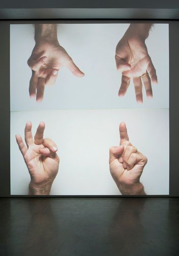 Bruce Nauman, For Beginners (all the combinations of the thumb and fingers), 2010, image courtesy Sperone Westwater, New York, © 2011 Bruce Nauman / Artists Rights Society (ARS), New York Experimental Video, Bruce Nauman, Dorm Room Posters, Talk To The Hand, Oh Oh, Video Art, Art Appreciation, Caravaggio, Art Practice