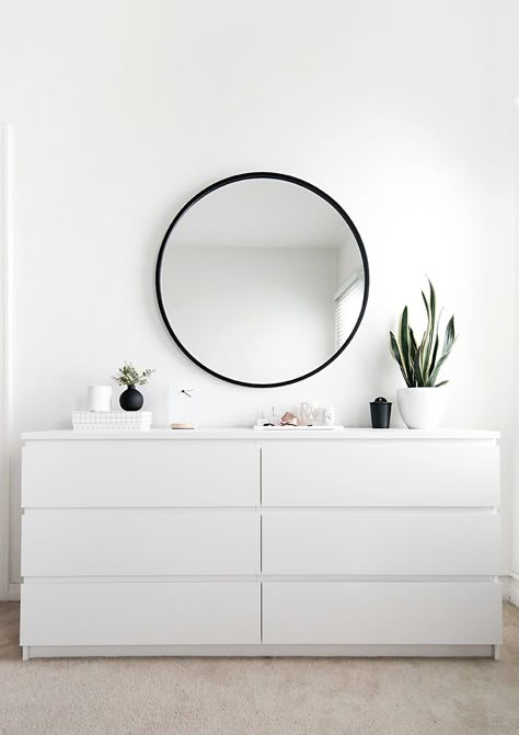 Ikea Malm Dresser, Bedroom Moodboard, Malm Dresser, Minimalist Dekor, Interiors Bedroom, Minimal Interior Design, Ikea Bedroom, Ikea Malm, White Dresser