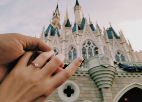 #disney #disneymoon #engaged #mickey Engagement Photos At Disney World, Disney Proposal Pictures, Disney Honeymoon Aesthetic, Magic Kingdom Engagement Pictures, Engagement Photos Disney, Disney World Engagement Pictures, Disney Engagement Photos, Disney Wedding Photos, Disney Honeymoon Ideas