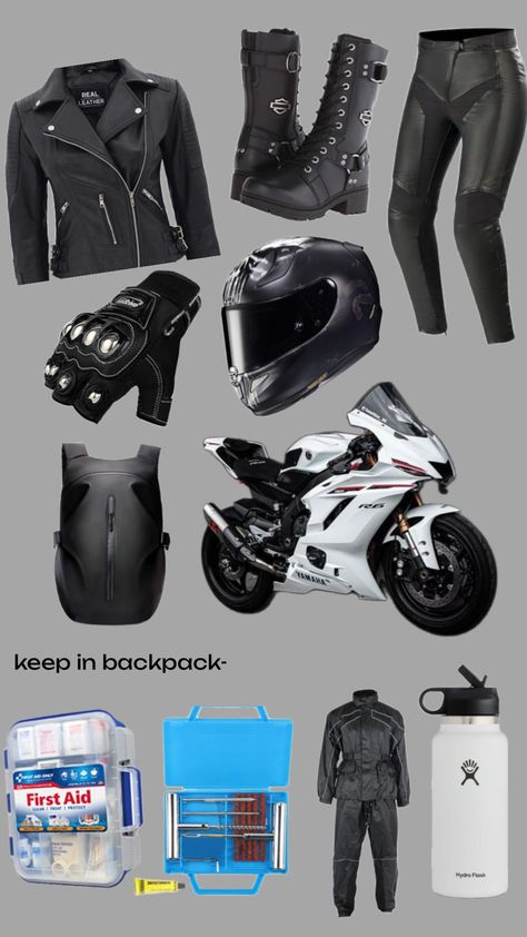 Cool Motorcycles For Women, Moter Cycle Outfit, Biker Gear Women, Biker Outfit Women, Motorcycle Accessories For Women, Moter Cycle Outfit Women, Motorcycle Aesthetic Outfits, Motorbike Gear Women, Rider Outfit Motorcycle Women