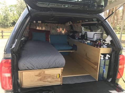 Pin by Darren Carter on Truck bed Truck Topper Camping, Truck Cap Camping, Motorhome Camping, Bed And Storage, Kangoo Camper, Minivan Camper Conversion, Suv Camper, Auto Camping, Minivan Camping