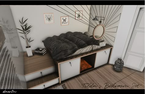 TS4: Tildas bedroom set by daerOn DOWNLOAD Sims 4 Beds, Lotes The Sims 4, The Sims 4 Custom Content, Die Sims 4, Wood Bedroom Sets, Mod Furniture, Sims 4 Bedroom, Sims 4 Download, Sims 4 House Design