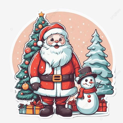 festive scene santa snowman and decorated christmas tree festive scene santa snowman and decorated Santa Claus And Christmas Tree Drawing, Santa Blowing Snow, Santa Images Clip Art, Car With Christmas Tree On Top Drawing, Santa Sublimation Designs, Free Png, Christmas Tree Decorations, Graphic Resources, Christmas Tree