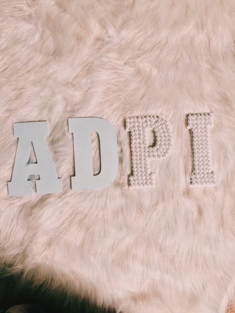 Adpi Letters, Sorority Dorm Room, Big Lil, Sorority Crafts, Alpha Delta Pi, Alpha Delta, Sorority Life, Boom Boom, Big Little