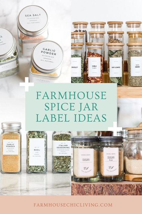 There’s almost nothing quite as satisfying as having an organized pantry. Try these DIY farmhouse spice jar label ideas to start organizing! Jar Label Ideas, Farmhouse Pantry Labels, Diy Spice Jars, Vinyl Pantry Labels, Diy Pantry Labels, Homemade Gifts For Friends, Canning Jar Labels, Pantry Containers, Mason Jars Labels