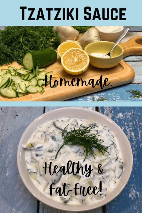 Homemade healthy Tzatziki sauce recipe! This Tzatziki recipe is even fat-free so it’s a really healthy Tzatziki sauce! All the delicious Tzatziki flavor but 50 less calories per serving than an authentic Greek recipe! Made with fat-free Greek yogurt, it’s so easy to make homemade healthy Tzatziki sauce that tastes incredible! Truly, this is the best tzatziki recipe I've ever enjoyed. #tzatziki #sauce #healthy #recipe #easy #homemade Healthy Tzatziki Sauce, Healthy Tzatziki, Best Tzatziki Recipe, Greek Yogurt Alfredo Sauce, Taziki Sauce, Yogurt Dill Sauce, Tzatziki Recipe, Tzatziki Sauce Recipe, Greek Recipes Authentic