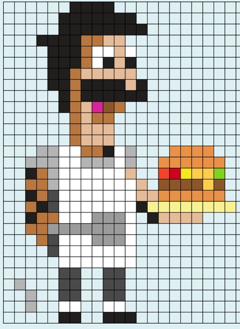 Bob's Burgers Pixel Art, Bobs Burgers Pixel Art, Perler Bead Bobs Burgers, Bobs Burgers Alpha Pattern, Doodle Bob Perler Beads, Bobs Burgers Linda, Bobs Burger, Fusion Beads, Graph Patterns