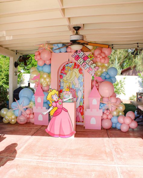 Oh, my! It’s Peach 👸🏼time!The Princess Julietta 👑 had an amazing birthday 😍 🍄🏰 This party was successfully leveled up 🆙🔝 . . Backdrops by @elainesballoonsnbackdrops once again Thank you my friend ❤️ . . . #peachparty #princesspeach #princesspeachparty #supermariobrosmovie #supermariobrosparty #lasvegasballoons #balloonsinlasvegas #partykidsdecor #theeventcollectivex Princess Peach Party, Super Mario Bros Party, Peach Party, Birthday Backdrop, Princess Birthday, The Princess, A Princess, Super Mario Bros, Kids Decor