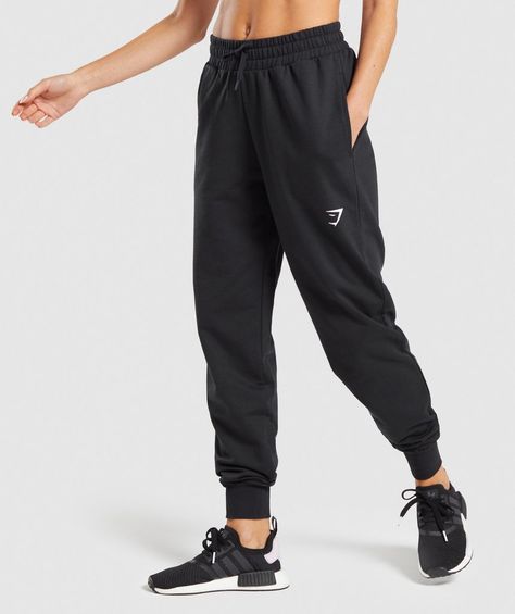 Athletic Pants Womens, Gymshark Joggers, Black Athletic Pants, Gym Shark, Gymshark Women, Jogging Bottoms, Gym Clothes, Black Joggers, Active Wear Pants