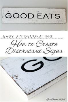 Inexpensive Diy Gifts, Do It Yourself Decoration, Distressed Signs, Easy Diy Decor, Diy Wood Signs, Diy Decorating, Vintage Farm, Vintage Diy, Kitchen Signs