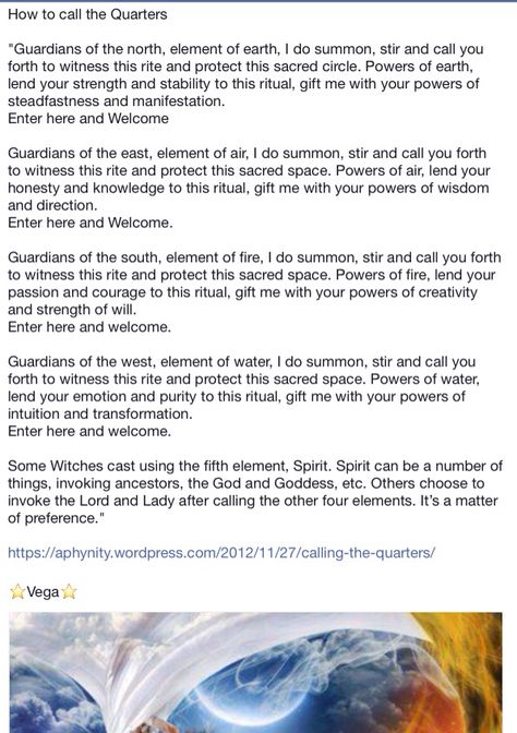 How to call the quarters Calling Quarters Wicca, Call The Corners Witchcraft, How To Call The Quarters, Casting Circle Elements, Calling The Quarters Witchcraft, Calling The Four Corners, Calling The Corners Wicca, Calling In The Four Directions, Calling Quarters