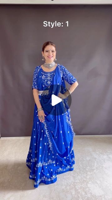 Heena Gehani on Instagram: "Try these super easy and stunning duppata drapes over a lahenga that will make you look stunning this festive season. 

This beautiful blue lehenga with intricate silver thread work is a true masterpiece. The delicate detailing and rich fabric creates  a mesmerizing look that’s perfect for any special occasion. Stand out and shine with this exquisite ensemble that combines timeless elegance with a touch of modern sophistication.

Received this from @sravyacollections777 

Check their page @sravyacollections777 for more such beautiful collection collection. 
#BlueLehenga #SilverThreadWork #Elegance #FestiveFashion #TraditionalWear" Duppata Draping On Lehenga, Blue Lehenga, Rich Fabric, Thread Work, Touch Of Modern, Festive Season, Festival Fashion, Beautiful Blue, Festival Season