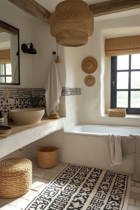 10 Steps to a Western Boho Bathroom | Green Snooze French Countryside Bathroom, Rustic Boho Bathroom, Western Boho Bathroom, Coastal Decor Bathroom, Farm Bathroom, Boho Coastal Decor, Modern Boho Bathroom, Boho Style Bathroom, Luxury Farm