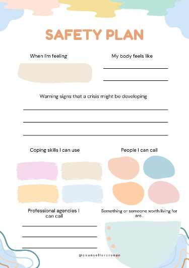 A safety plan worksheet is a valuable resource that helps individuals proactively address and navigate crisis situations. It is a personalized document tailored to each individual's specific needs, providing a roadmap for managing difficult moments effectively. .. Click the link to get instant access to more worksheets and resources. Safe People, Safety Plan, Coping Skills Activities, Social Emotional Activities, Border Line, Mental Health Activities, School Social Work, Health Activities