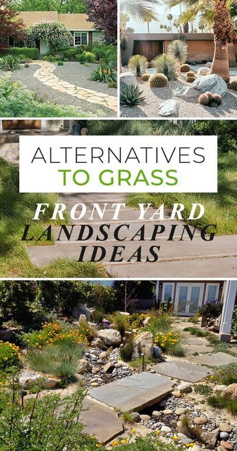 Alternatives to Grass : Front Yard Landscaping Ideas! - Get great tips and ideas for landscaping your front yard without using grass! #grassalternatives #lawnalternatives #frontyardlandscaping #landscaping #DIYgardenideas #DIYgardentips #frontyardideas #landscapetips Non Grass Landscaping, Landscaped Front Yards, No Grass Front Yard Ideas, Meadowscaping Front Yard, Grassless Front Yard Ideas, Zero Landscaping Ideas Front Yard, Gravel Landscaping Front Yard, Hardscape Ideas Front Yard, Front Yard No Grass Ideas