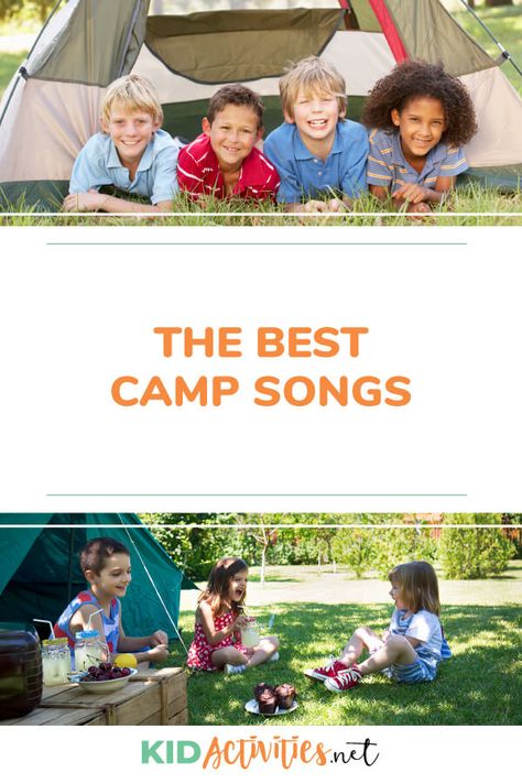 20 Summer Camp Songs for Kids - Kid Activities Camp Songs For Kids, Summer Camp Songs, Camp Songs, Summer Camp Games, Youth Group Activities, 23 Summer, American Songs, Songs For Kids, Fun Outdoor Games