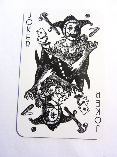 Joker Deck Of Cards, Jester Playing Card, Jester Card, The Joker Playing Card, Heads Or Tails, Joker Playing Card Drawing, Jester Card Tattoo, Joker Card Design, Jester Tattoo Jokers