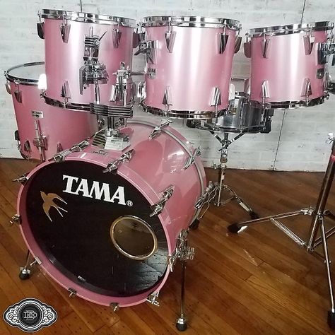 Pink Drums Aesthetic, Drums Aesthetic, Tama Drums, Drum Kit, Drum Kits, Pink Flower, Lyon, Drums, Pink Flowers