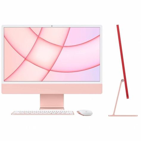 Pink Imac Desktop, Pink Imac, Apple Rose Gold, Apple Laptop Macbook, Purple Desk, Alphabet Handwriting Practice, Pink Macbook, Imac Desktop, Apple Imac