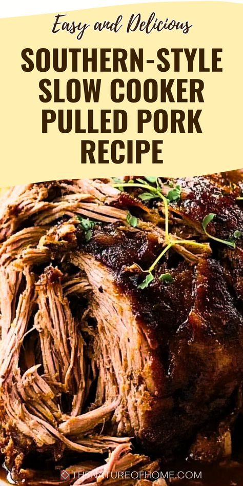 Want classic Southern BBQ flavor without the hassle? This Slow Cooker Pulled Pork recipe is the answer! With tender pork and smoky spices, it’s perfect for sandwiches or sliders. Save this pin for a recipe that makes Southern cooking easy. Southern Pulled Pork Crock Pot Recipes, Pulled Pork Slow Cooker, Slow Cooker Pulled Pork Recipe, Carolina Pulled Pork, Bbq Pulled Pork Slow Cooker, Pulled Pork Recipe Slow Cooker, Southern Bbq, Crock Pot Pulled Pork Recipe, Pulled Pork Nachos