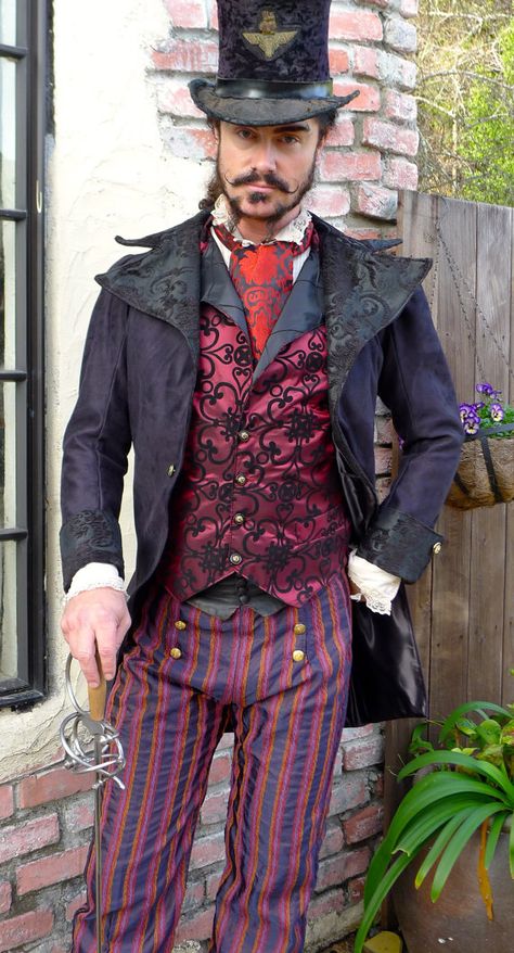 Frock coat Frilly Shirt, Moda Steampunk, Costume Carnaval, Black Tapestry, Steampunk Men, Mode Steampunk, Wedding Jacket, Frock Coat, Gothic Clothing