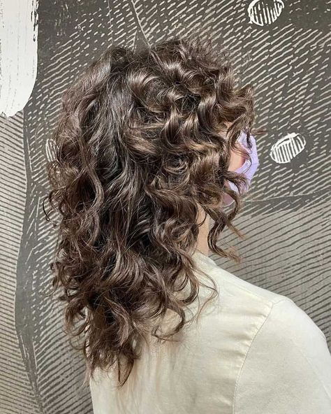 30 Wolf Cut on Curly Hair - Hairstyle & Makeup Wolf Cut On Curly Hair, Straight Wolfcut, Cut Curly Hair, Wolfcut Long, Curly Hair Trends, Natural Curly Hair Cuts, Layered Curly Hair, Bangs Straight, Haircut Straight