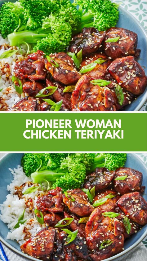 This easy Pioneer Woman Chicken Teriyaki recipe is a delicious, quick meal that’s perfect for busy weeknights. Featuring tender chicken coated in a sweet and savory sauce, you can customize it with common ingredients like veggies. Enjoy it hot over rice, garnished with crispy green onions and sesame seeds for added flavor! Pioneer Woman Cashew Chicken, No Peek Chicken And Rice Pioneer Woman, Sheet Pan Curried Chicken Pioneer Woman, Pioneer Woman Mexican Chicken And Rice, Chicken Curry In A Hurry Pioneer Woman, Pioneer Woman Chicken, Teriyaki Chicken And Rice, Teriyaki Recipe, Chicken Teriyaki Recipe