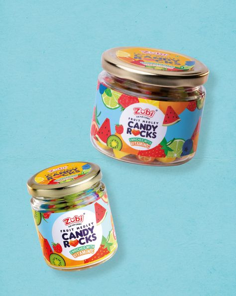 Candy Jar Packaging, Fruit Candy Packaging, Maximalist Packaging, Candy Packaging Ideas, Candies Packaging, Candy Packaging Design, Candy Rocks, Candy Bottle, Candy Business