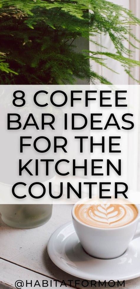 8 Coffee Bar Ideas for The Kitchen Counter (decor and organization) Keurig Coffee Bar Ideas Kitchen Counter, Coffee Vibes Aesthetic, Coffee Station Ideas Countertop, Coffee Styling, Coffee Bar In Kitchen, Coffee Bar Ideas Kitchen, Coffee Styles, Organized Coffee Station, Coffee Bar Ideas Kitchen Counter